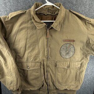 VTG Avirex Type B-10 Insulated Flight Jacket Large Cotton Canvas Thick Zip Up